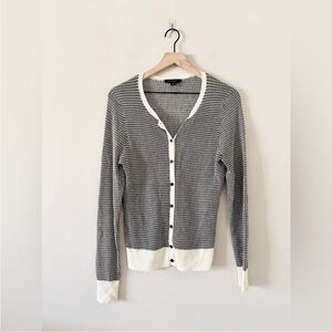 Ann Taylor Black and White Cardigan Sweater M- Fits Size 6